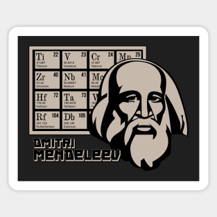 Dmitri Mendeleev And His Periodic Table Of Elements Sticker